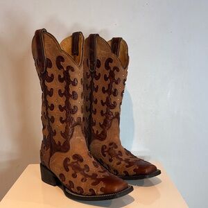 Brown Western Heeled Boots